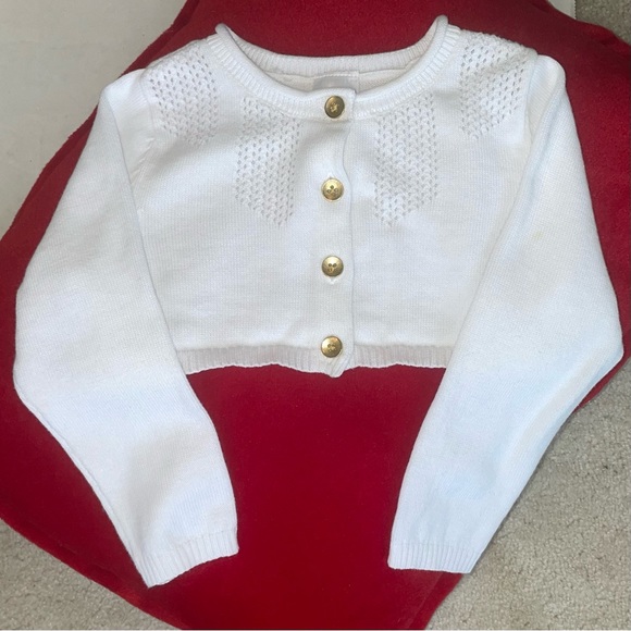 2 pc. NWOT Cat & Jack white pointelle sweater AND EUC Garanimals pink jeggings - Picture 5 of 7